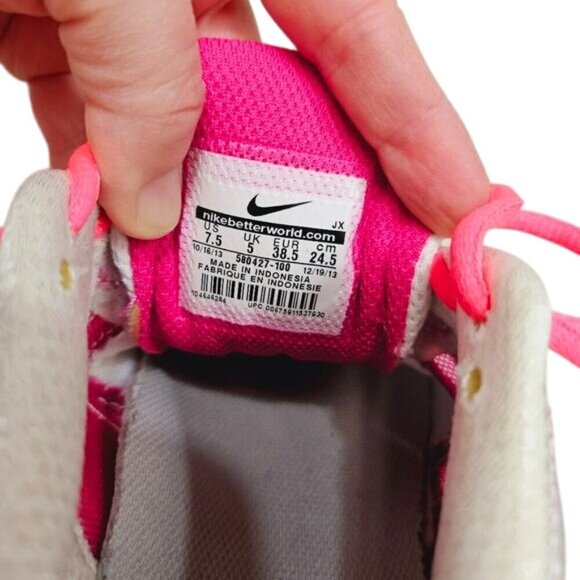 Nike Womens Running Shoes Sz 7.5 White &‎ Pink Mesh Athletic Sneakers Active - Picture 5 of 16